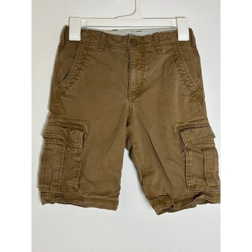 Gap Kids Boys‎ Brown Cargo Shorts Size 16 Slim Cotton Utility Casual Pockets